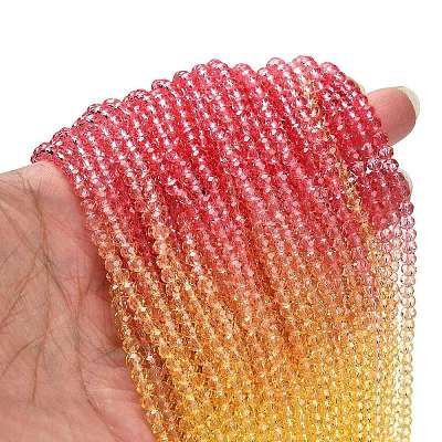 Transparent Painted Glass Beads Strands X1-DGLA-A034-T3mm-A07-1