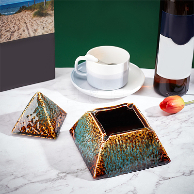 Porcelain Ashtrays with Lid AJEW-WH0307-40-1