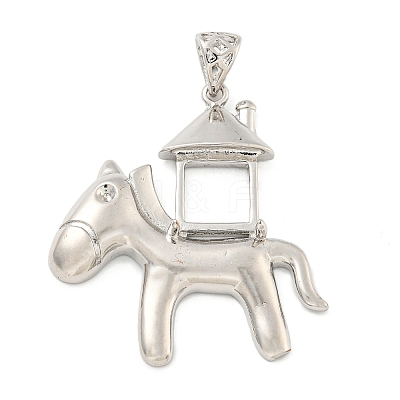 Rack Plating Brass Pendants Cabochon Settings KK-A217-07P-1