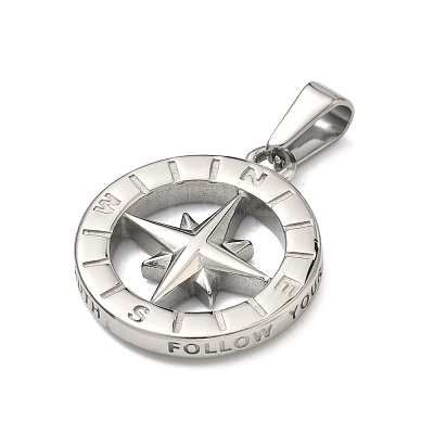 304 Stainless Steel Pendants STAS-A140-01B-P-1