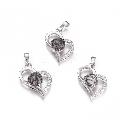 Natural Netstone Pendants G-L512-O06-1