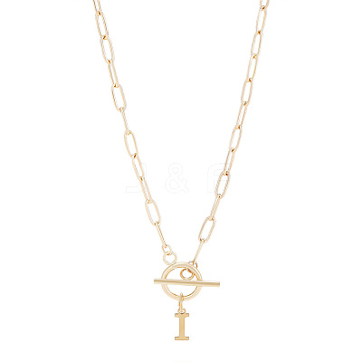 304 Stainless Steel Letter Pendant Necklaces NJEW-LP0001-52I-G-1