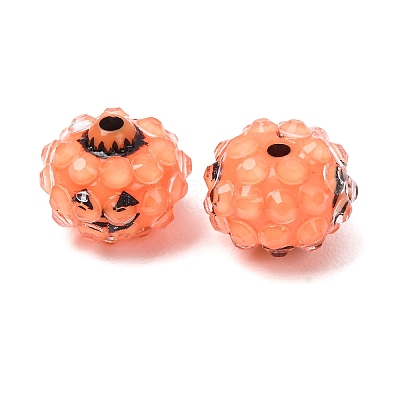 Halloween Opaque Acrylic & Resin Rhinestone Beads RB-CBA95A4-01B-1