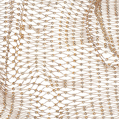 Polyester Rhinestones Fabric DIY-WH0578-42B-1