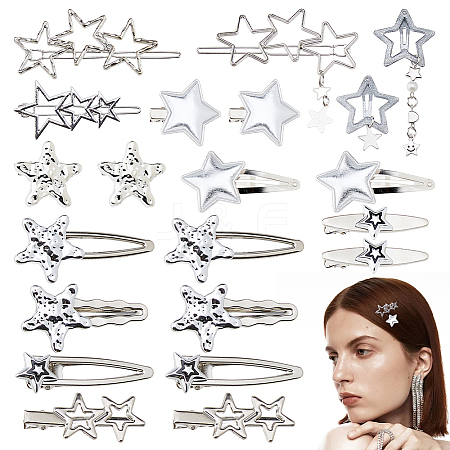 Alloy Alligator Hair Clips OHAR-HS0001-02-1