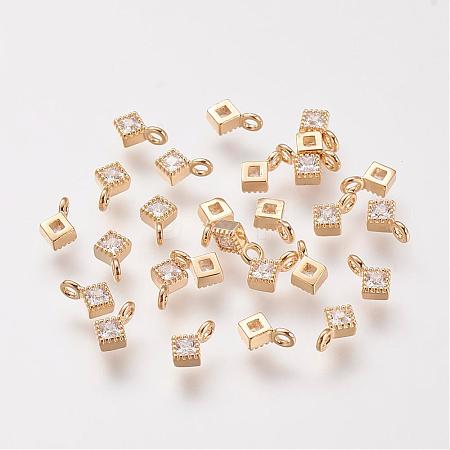Brass Cubic Zirconia Pendants KK-T014-109G-1