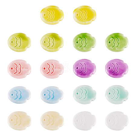 18Pcs 9 Colors Handmade Porcelain Ceramic Beads PORC-TA0001-50-1