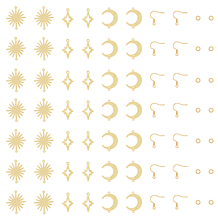 DIY Moon & Star & Sun Earring Making Kit KK-HY0003-49-1