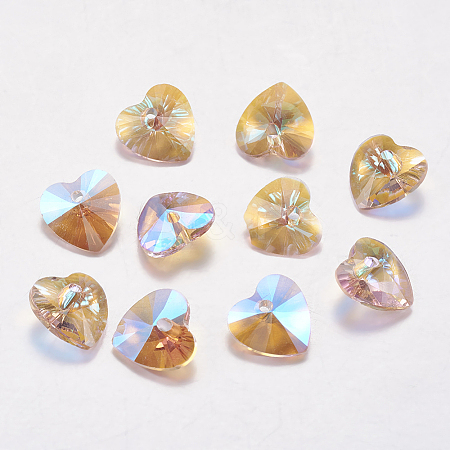 Faceted Glass Rhinestone Charms RGLA-F054-10x10-223PS-1