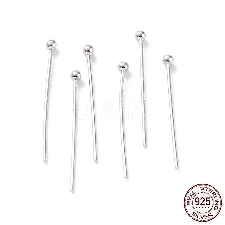 Rhodium Plated 925 Sterling Silver Ball Head Pins STER-M117-05A-P-1