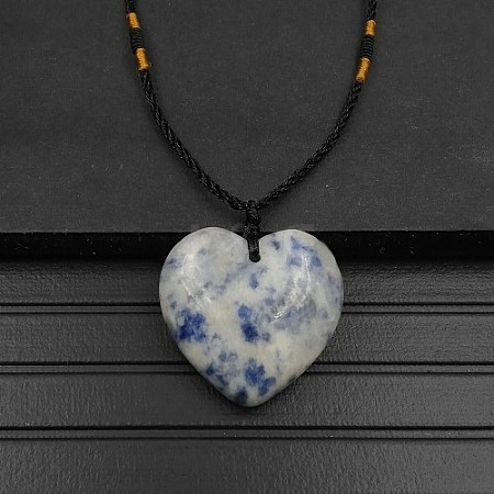 Natural Blue Spot Jasper Pendant Necklaces XA8803-13-1