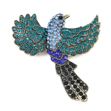 Alloy Rhinestone Lapel Pin Brooches for Backpack Clothes RB-CBA2419-02G-02-1
