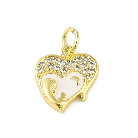 Brass Micro Pave Clear Cubic Zirconia Pendants KK-E111-46G-03-1