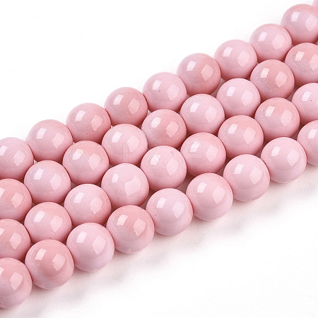 Baking Paint Glass Beads Strands DGLA-N012-8mm-01-1