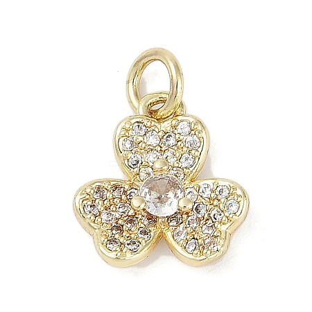 Rack Plating Brass Micro Pave Cubic Zirconia Pendants KK-H509-23G-01-1