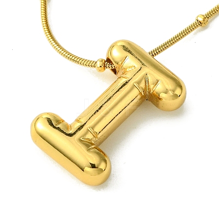 Ion Plating(IP) Initial Letter 304 Stainless Steel Pendant Necklaces NJEW-R265-05G-I-1