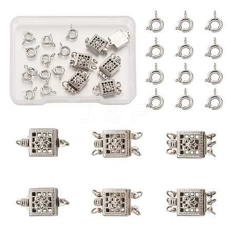 6 Sets 3 Style Alloy Box Clasps FIND-TA0001-54-1