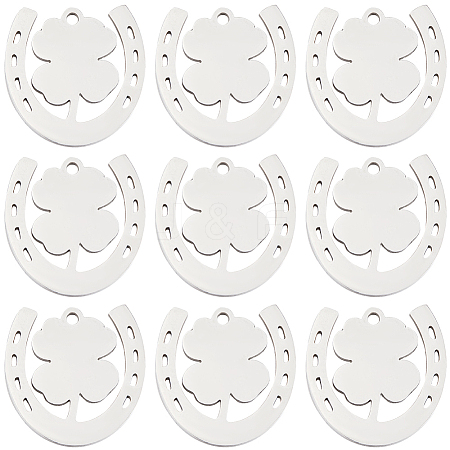 20Pcs 201 Stainless Steel Pendants STAS-SC0009-18-1