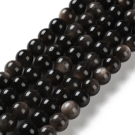 Natural Silver Obsidian Beads Strands G-S150-20A-6mm-1