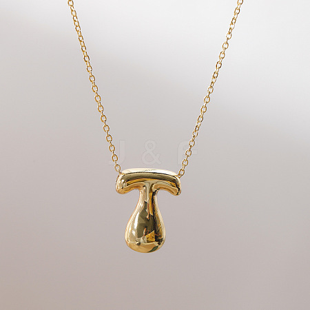 Brass Chunky Initial Pendant Necklaces WG97A63-20-1