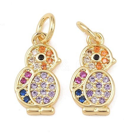 Brass Micro Pave Cubic Zirconia Pendants KK-G544-43G-1