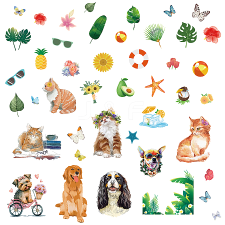 8 Sheets 8 Styles PVC Waterproof Wall Stickers DIY-WH0345-079-1