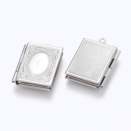 Tarnish Resistant 316 Stainless Steel Locket Pendants STAS-G146-25P-1