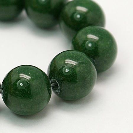 Natural Mashan Jade Round Beads Strands G-D263-12mm-XS13-1