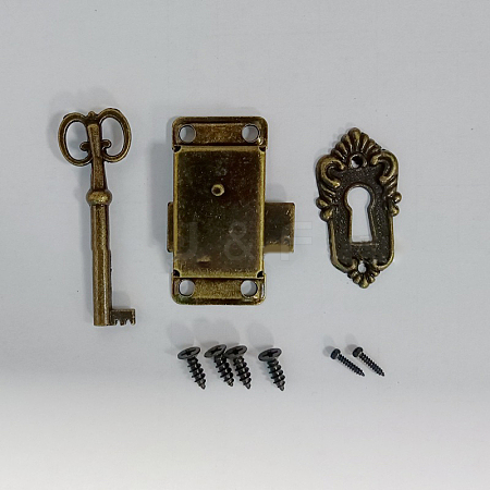 Vintage Alloy Surface Mounted Cabinet Lock Kit Sets CABI-PW0001-181B-AB-1