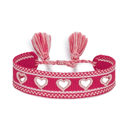 Valentine's Day Theme Polyester Cord Bracelets PW-WG22032-04-1