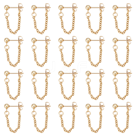 10Pair 304 Stainless Steel Ball Stud Earring EJEW-UN00020-1