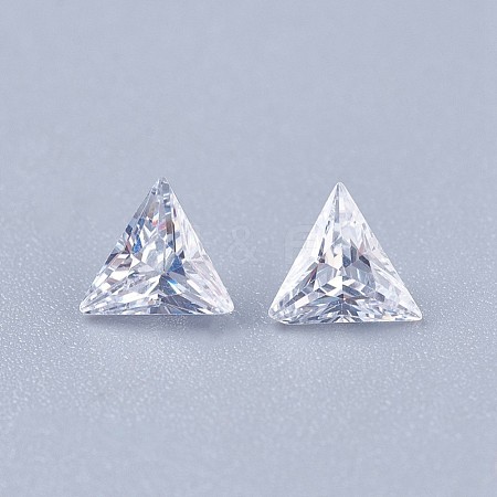 Cubic Zirconia Pointed Back Cabochons ZIRC-WH0001-A08-1