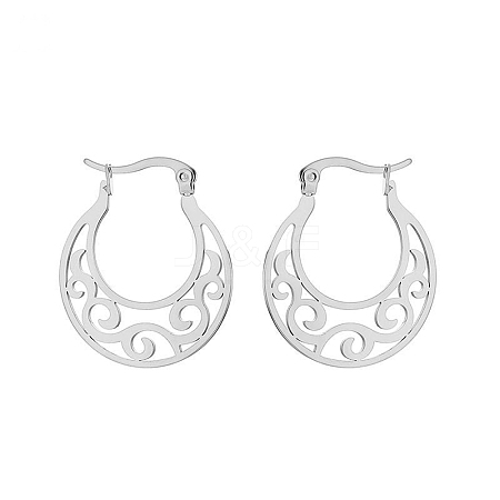 Tarnish Resistant 304 Stainless Steel Hoop Earrings for Women EJEW-F338-06P-1