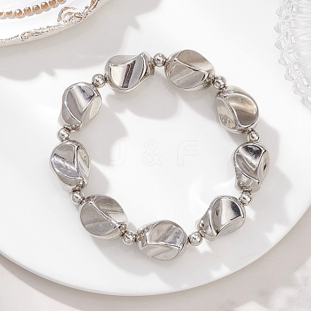 CCB Plastic Beaded Stretch Bracelets for Women BJEW-JB13007-1