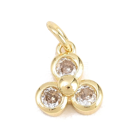 Brass Micro Pave Clear Cubic Zirconia Pendants KK-H273-38G-01-1