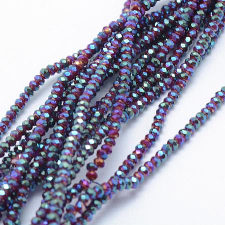 Electroplate Opaque Glass Beads Strands EGLA-J144-FP-B01-1