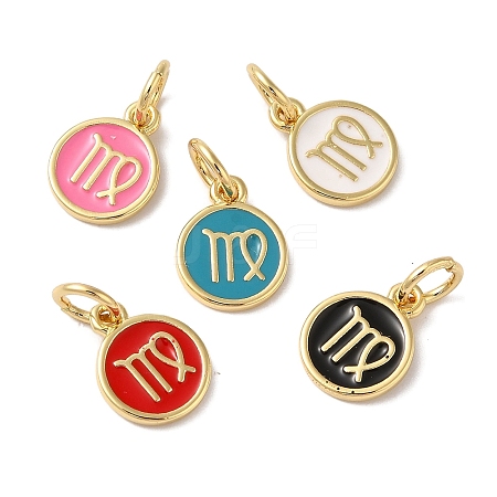 Real 18K Gold Plated Brass Enamel Charms KK-L216-001G-L-1