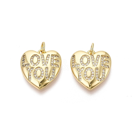 Brass Micro Pave Cubic Zirconia Pendants KK-N287-36G-1