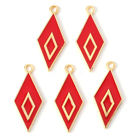 Alloy Enamel Pendants ENAM-N054-34D-RS-1