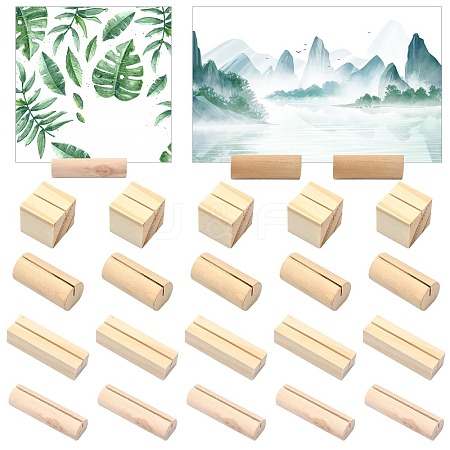 20Pcs 4 Styles Wood Name Card Holder AJEW-CJ0001-43-1