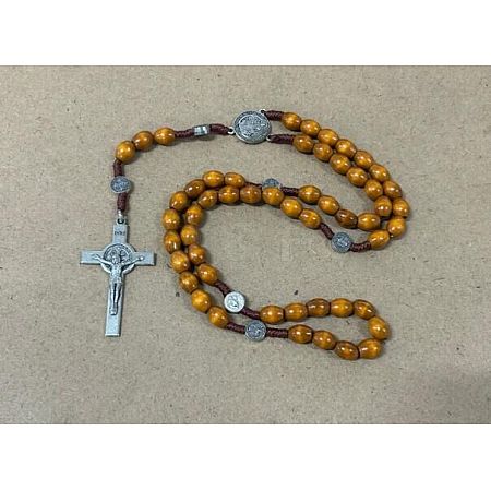Wood Rosary Bead Necklaces FS-WG6BD27-02-1