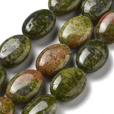 Natural Unakite Beads Strands G-P528-M17-01-1