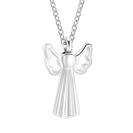 Angle Stainless Steel Pendant Necklace PW-WG1C46B-01-1