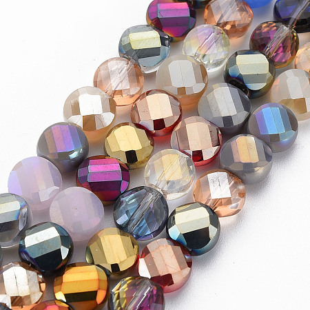 Electroplate Glass Beads Strands X-EGLA-T008-22-1