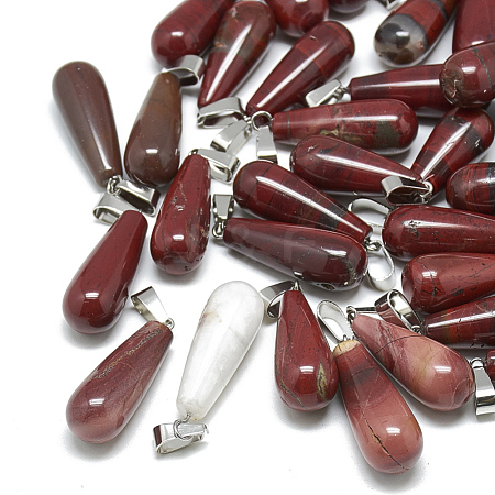 Natural Red Jasper Pendants X-G-T081-10-1