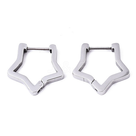 Non-Tarnish 304 Stainless Steel Huggie Hoop Earrings STAS-R115-23P-1