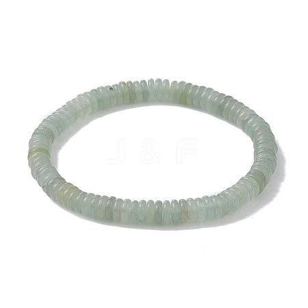 Natural Green Aventurine Disc Beaded Stretch Bracelets BJEW-JB09515-03-1
