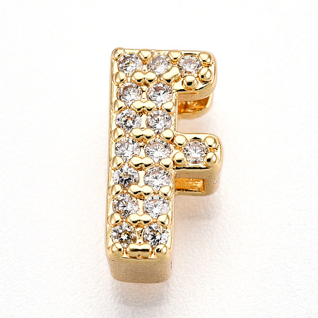 Brass Micro Pave Cubic Zirconia Charms KK-N254-217G-F-1