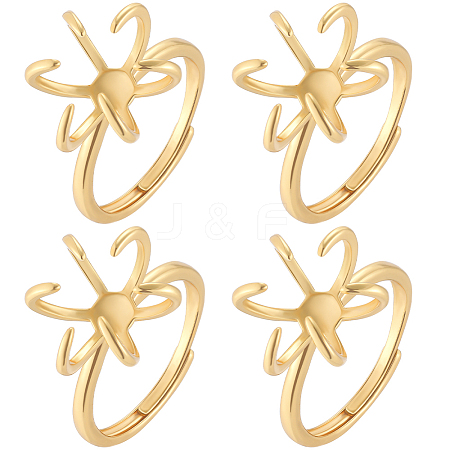 Brass Adjustable Ring Findings KK-BBC0023-69B-1