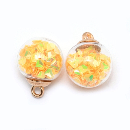 Transparent Glass Globe Pendants X-GLAA-WH0022-15A-1